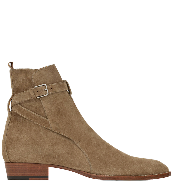  Giày Nam Saint Laurent Wyatt Jodhpur Boots In Suede 'Tobacco' 