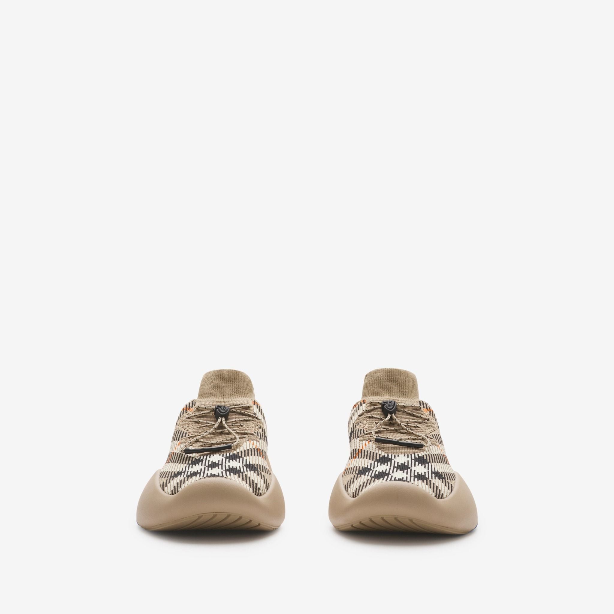  Giày Nữ Burberry Check Knit Neptune Sneakers 'Sand' 