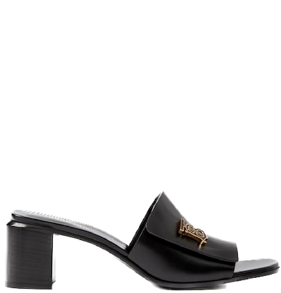  Giày Nữ Burberry Monogram Motif Leather Mules 'Black' 