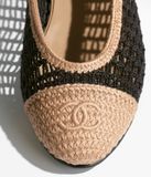  Giày Nữ Chanel Ballet Flats Raffia 'Black' 