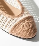  Giày Nữ Chanel Ballet Flats Raffia 'White' 