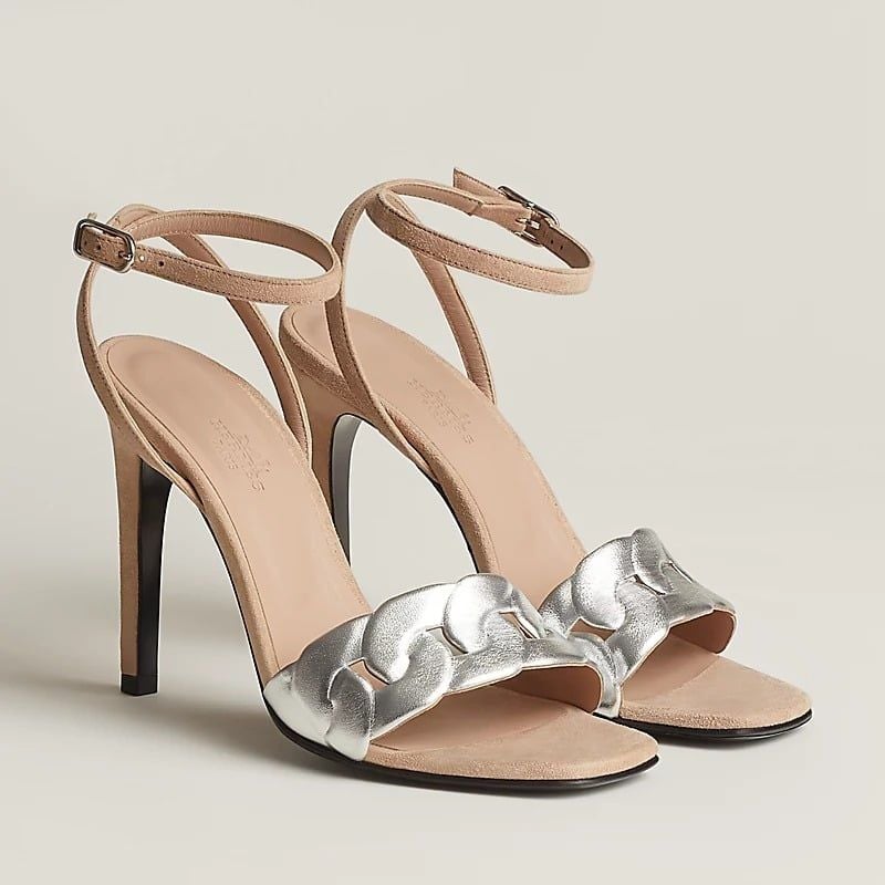  Giày Nữ Hermes Gala 105 Sandal 'Gris Argenté' 