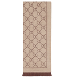  Khăn Gucci GG Jacquard Knitted Scarf 'Brown' 