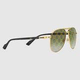  Kính Gucci Aviator Frame Sunglasses 'Gold' 