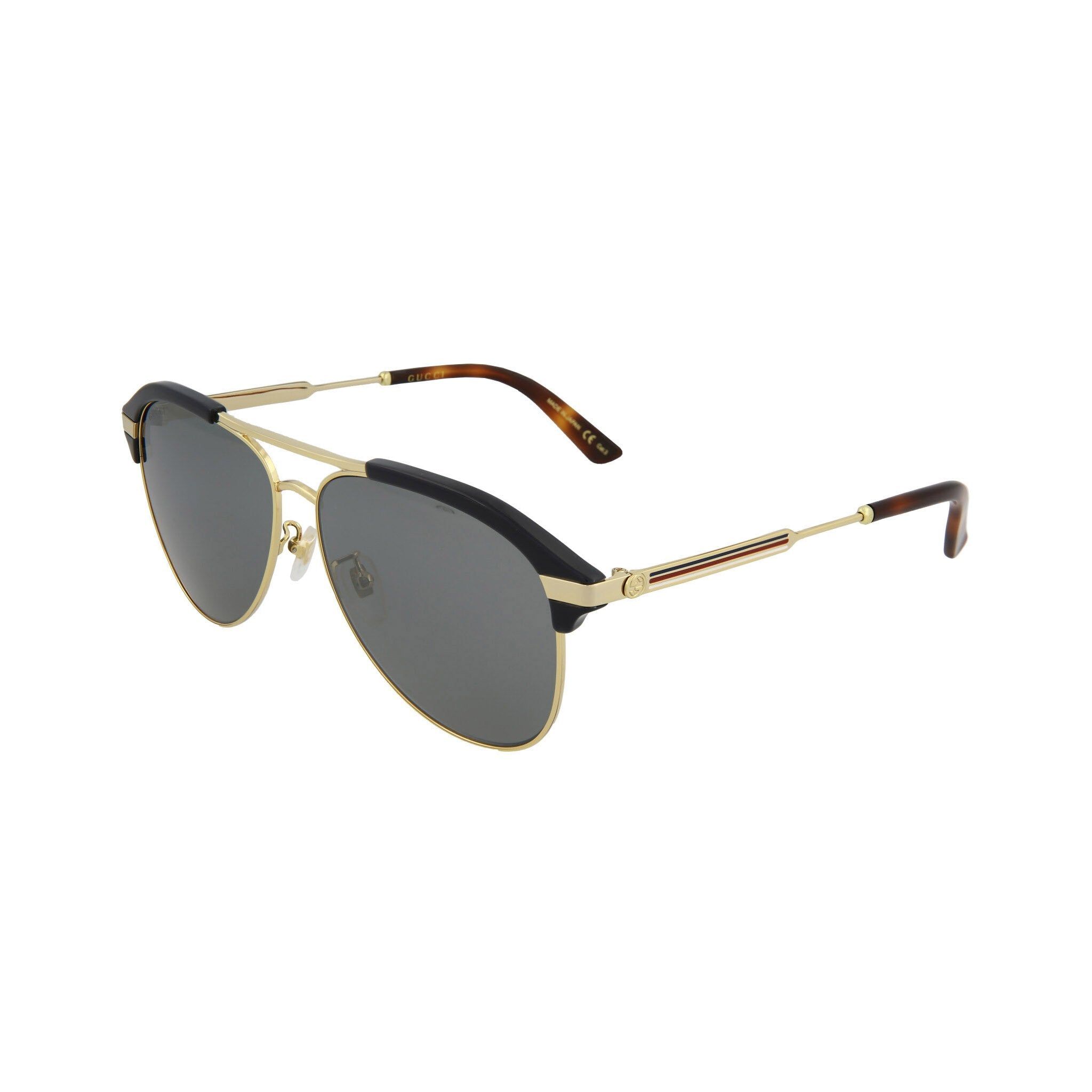  Kính Nam Gucci Aviator Sunglasses 'Grey Silver' 