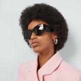  Kính Nữ Gucci Oval Frame Sunglasses 'Black' 