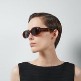  Kính Nữ Gucci Oval Frame Sunglasses 'Brown' 
