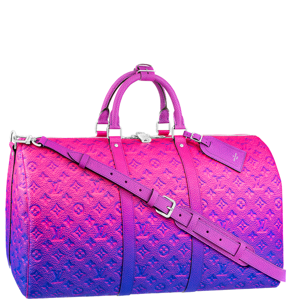  Túi Nam Louis Vuitton Keepall Bandouliere 'Blue Pink' 