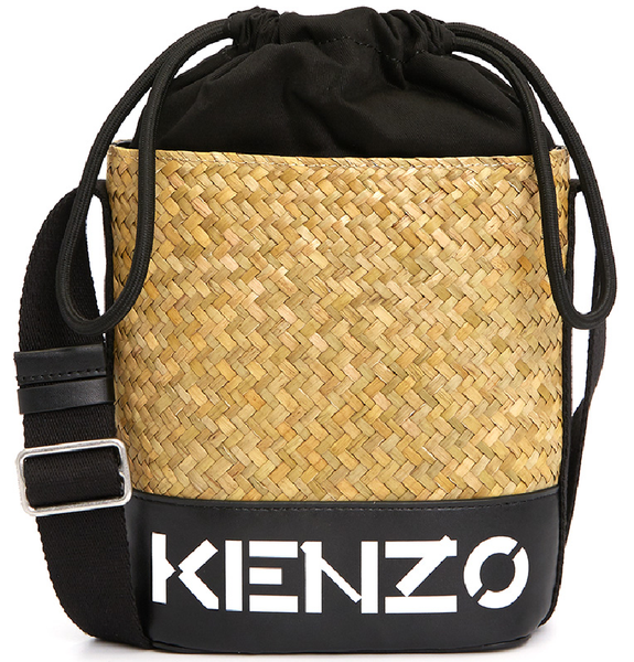  Túi Nữ Kenzo Raffia Logo Tote Bucket 'Black' 