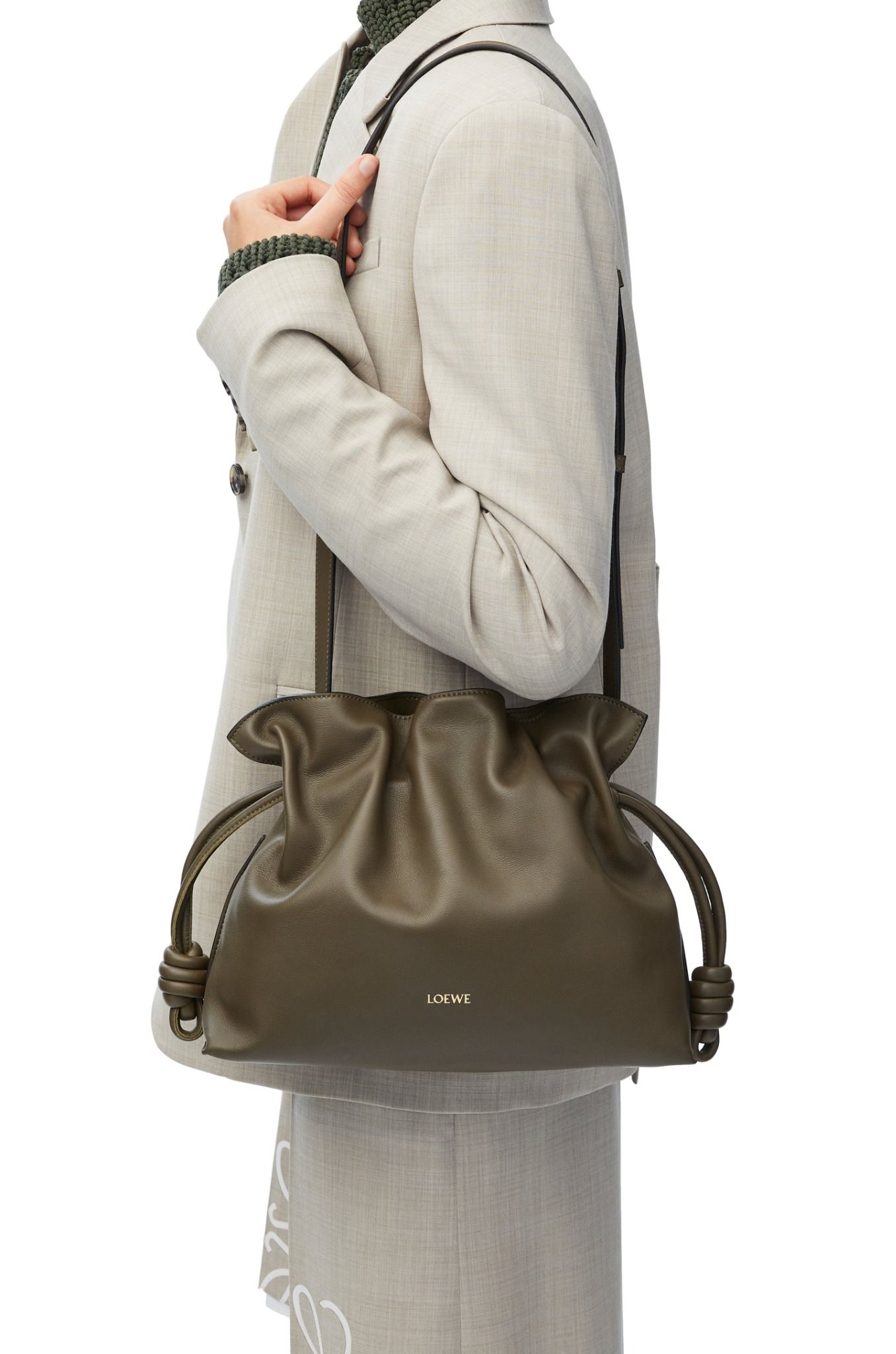  Túi Nữ Loewe Medium Flamenco Clutch 'Khaki Green' 