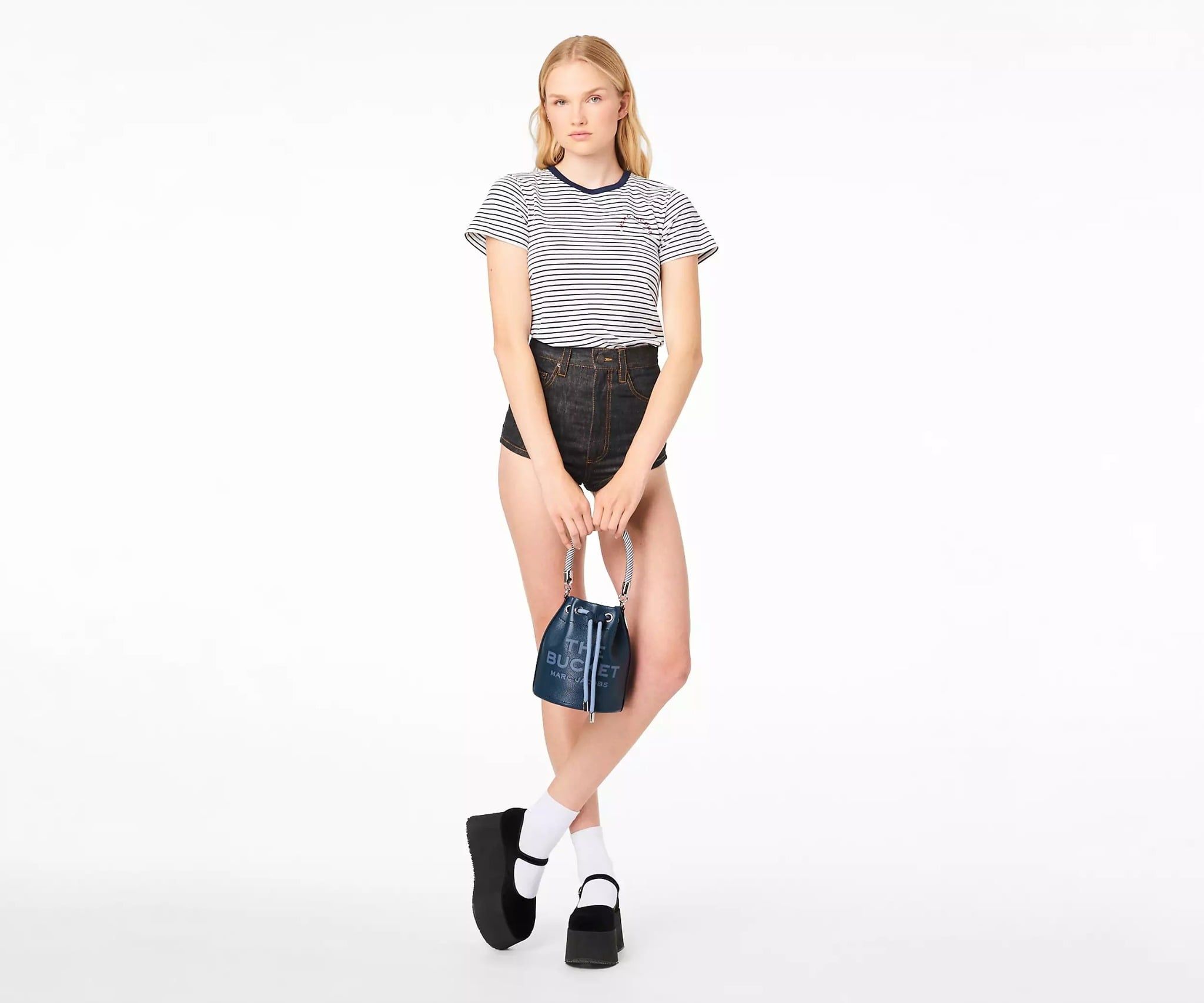  Túi Nữ Marc Jacobs Leather Bucket Bag 'Blue Sea' 