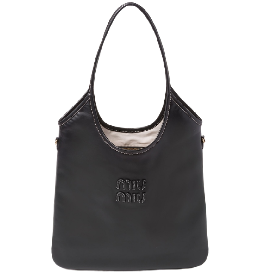 Miu Miu｜ (5BG231 2CRW F0002) Black Ivy Leather Bag | Miu Miu