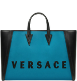  Túi Nữ Versace Cabas Logo Tote 'Blue Black' 