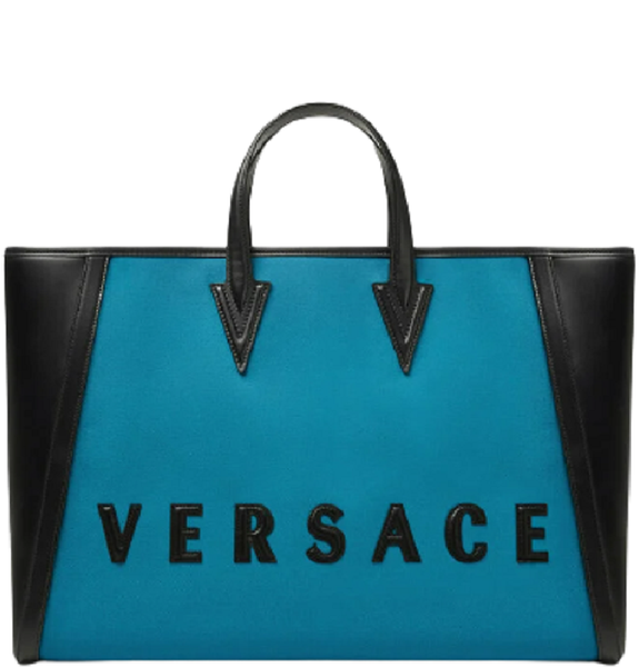  Túi Nữ Versace Cabas Logo Tote 'Blue Black' 