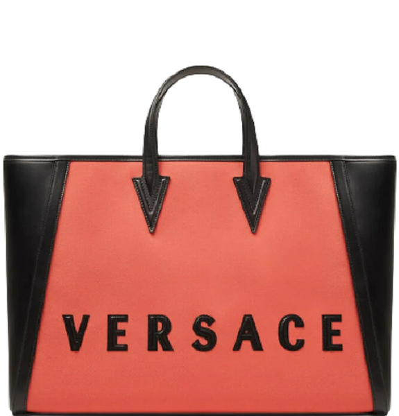  Túi Nữ Versace Cabas Logo Tote 'Red Black' 