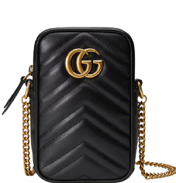  Túi Nữ Gucci GG Marmont Mini 'Black Leather' ‎ 