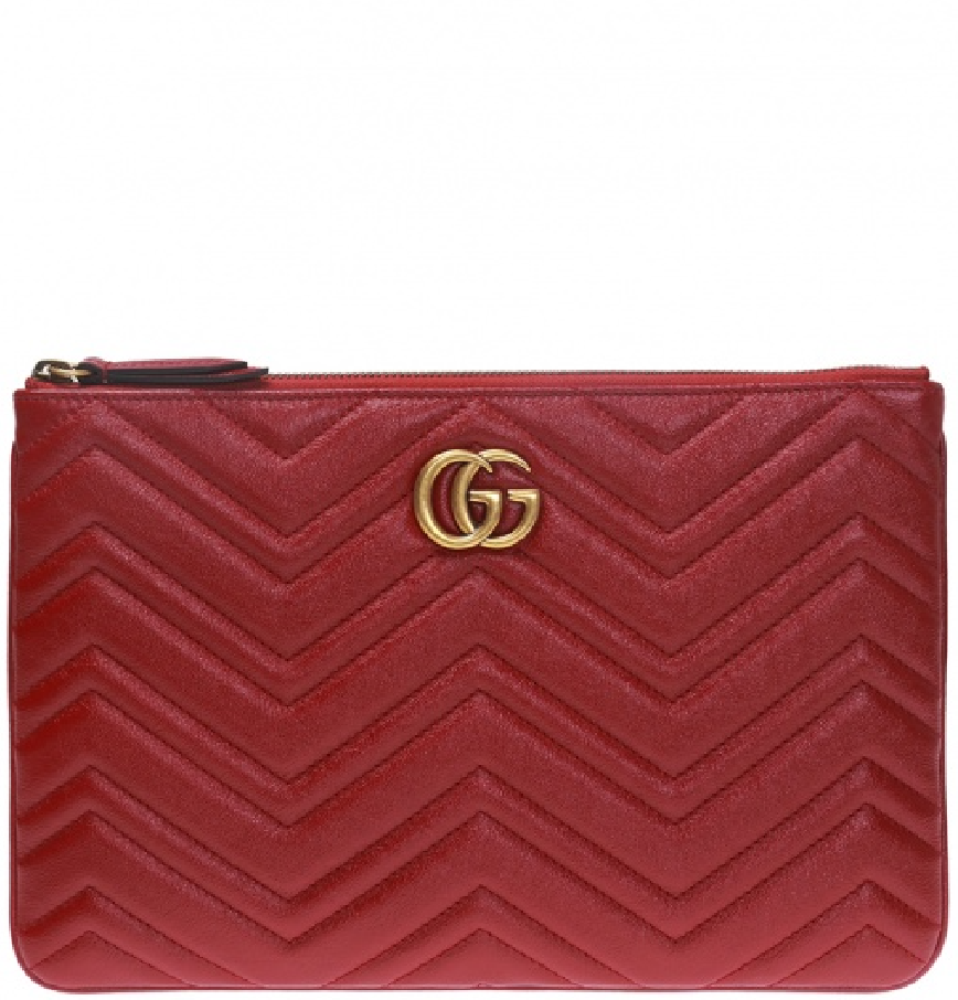  Túi Nữ Gucci GG Marmont Clutch 'Red Leather' 