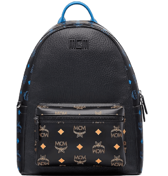  Balo Nam MCM Stark Backpack Color Splash Logo Leather 'Black' 