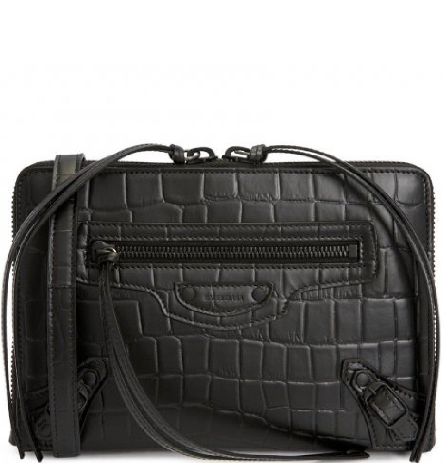  Túi Nữ Balenciaga Neo Pouch Crocodile 'Black' 