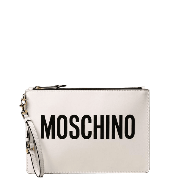  Túi Nữ Moschino Logo Print Clutch 'White' 