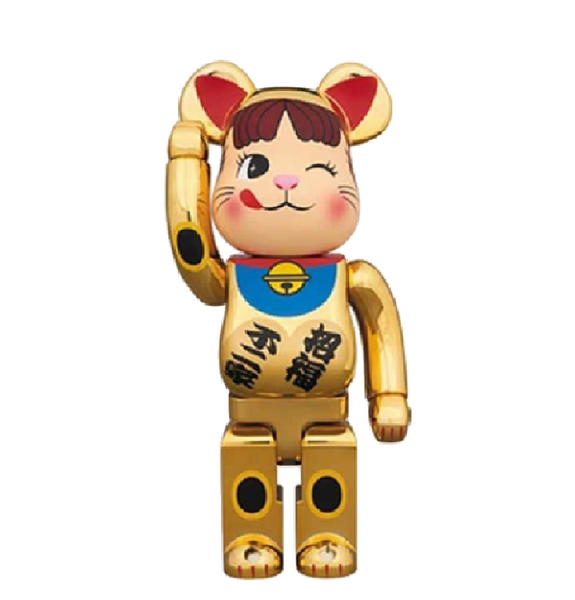  Mô Hình Bearbrick Pekochan Neko Gold Chrome Ver 