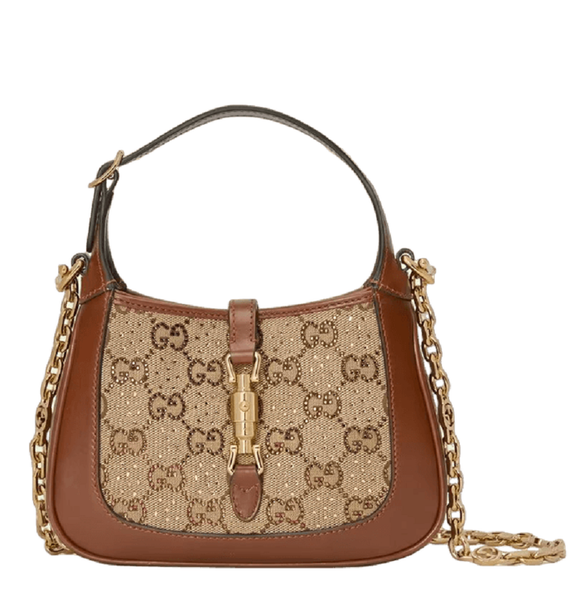  Túi Nữ Gucci Jackie 1961 Mini GG Shoulder Bag 'Camel Ebony' 