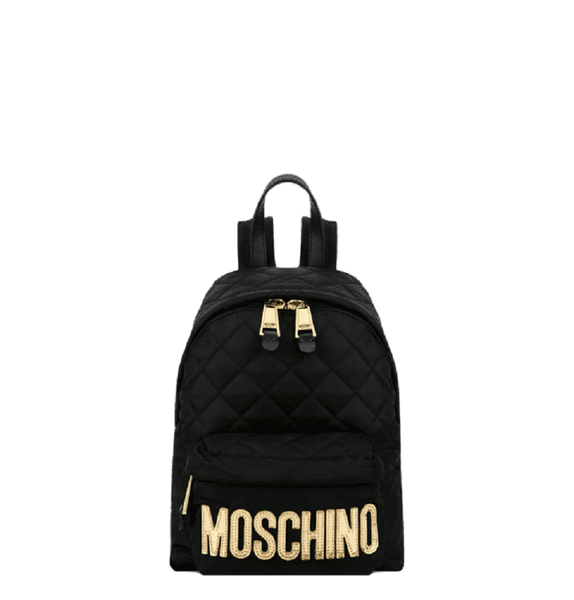  Túi Moschino Nữ Quilted Logo Backpack Black 