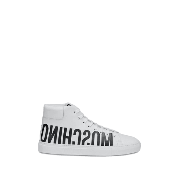  Giày Nữ Moschino Leather High Sneakers With Logo 'Carryover' 
