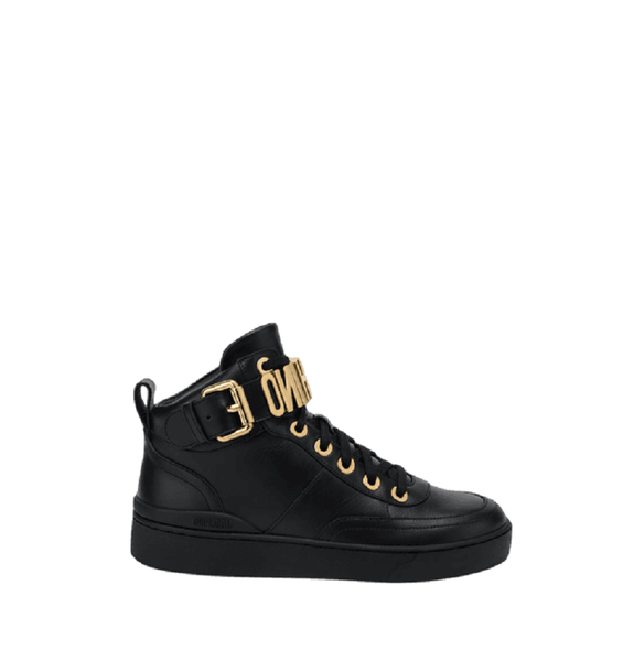  Giày Nữ Moschino Nappa Leather Basket Sneakers 'Black' 
