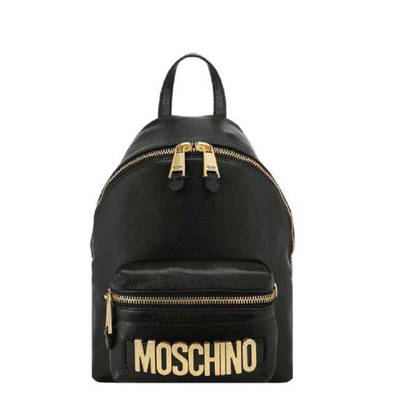  Túi Nữ Moschino Faux Leather Backpack With Lettering Logo 'Black' 