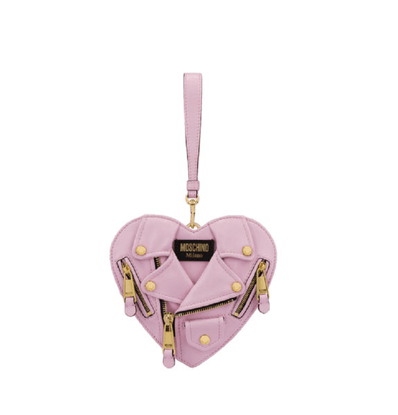  Túi Nữ Moschino Small Heart Biker Bag 'Pink' 