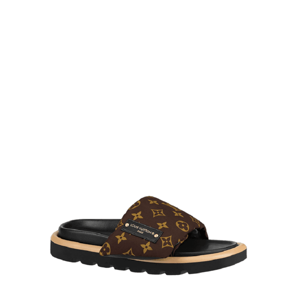  Dép Nữ Louis Vuitton Pool Pillow Flat Comfort Mules 'Cacao Brown' 