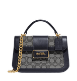  Túi Nữ Coach Signature Jacquard Alie Top Handle Bag 'Midnight Navy' 