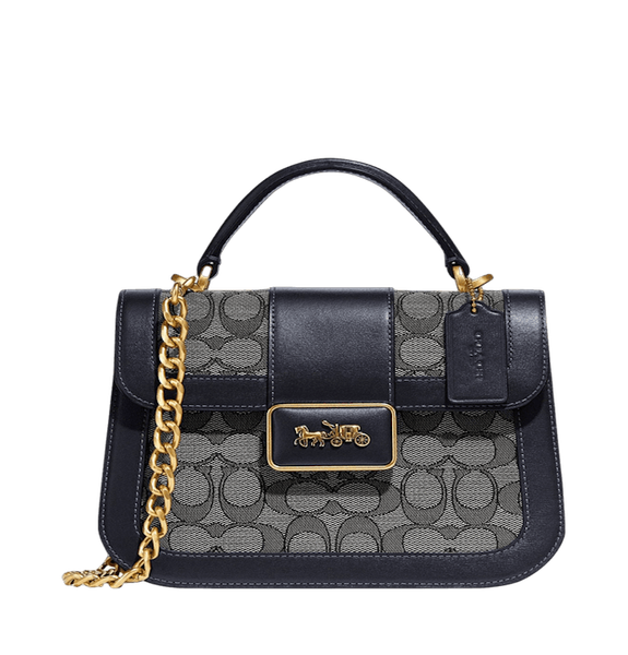  Túi Nữ Coach Signature Jacquard Alie Top Handle Bag 'Midnight Navy' 