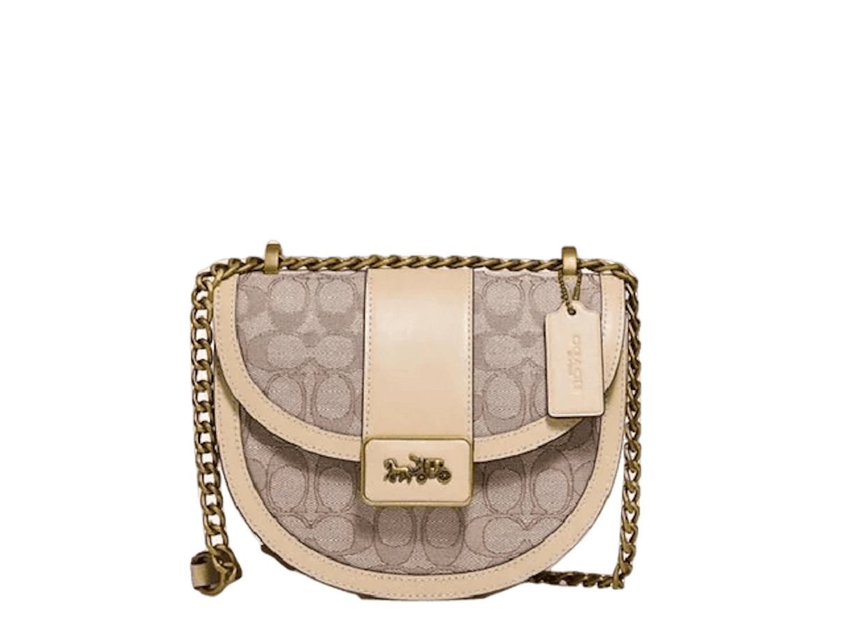  Túi Nữ Coach Ladies Alie Saddle Bag In Signature Jacquard 'White' 