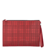  Túi Burberry Peforated Check Leather Zip Pouch 'Red' 