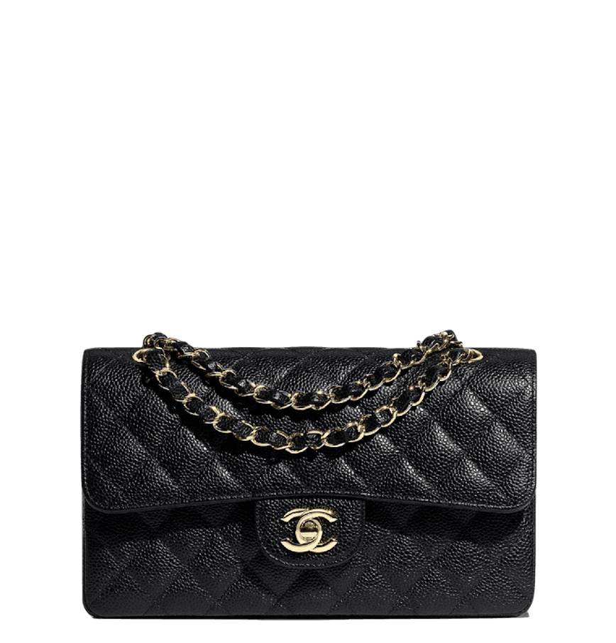 Large classic handbag Grained calfskin  goldtone metal black  Fashion   CHANEL