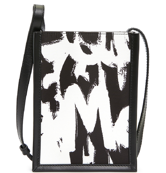  Túi Nam Alexander McQueen Graffiti Logo Edge Mini 'Black White' 