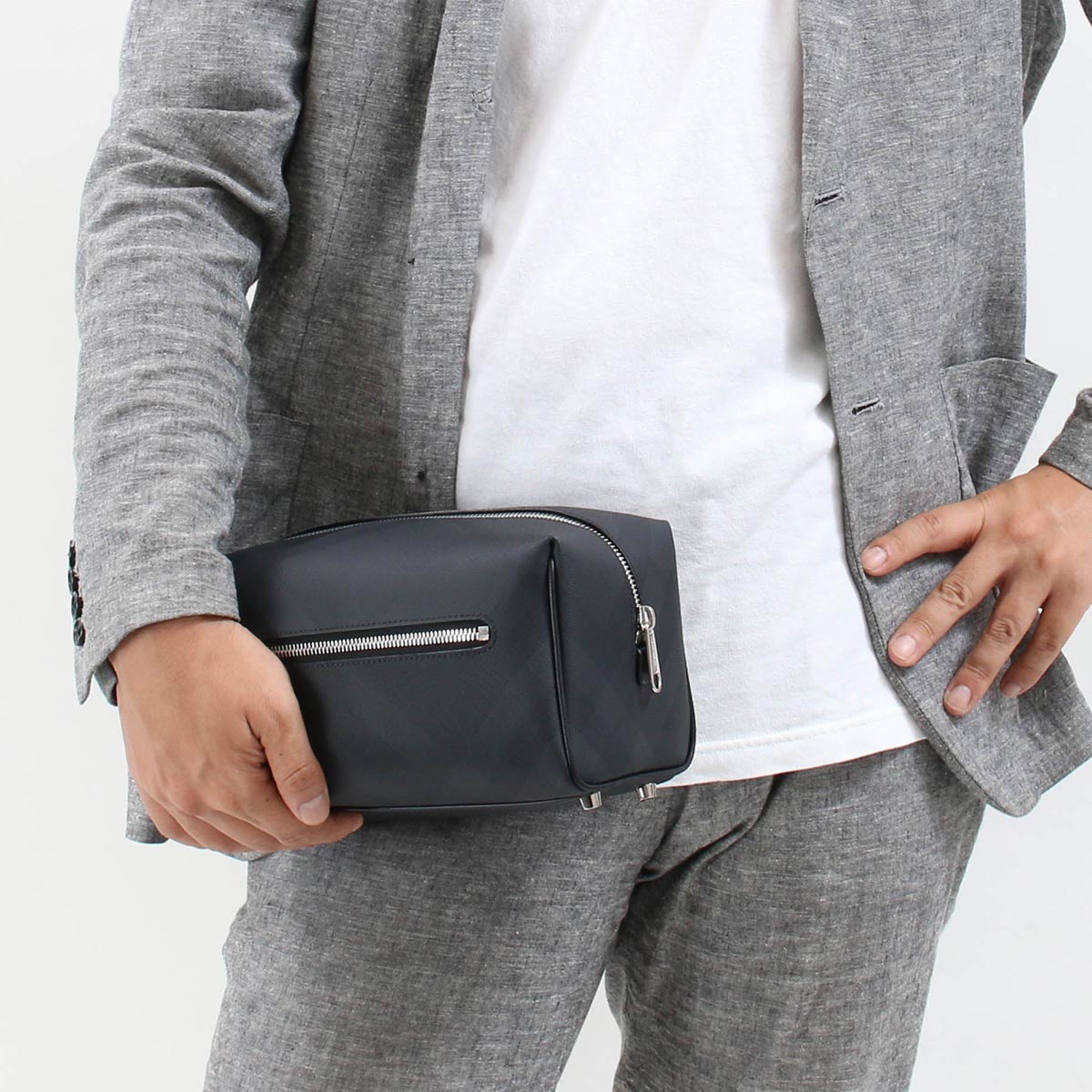 BURBERRY] バーバリー バッグ メンズ LONDON CHECK トラベルポーチ