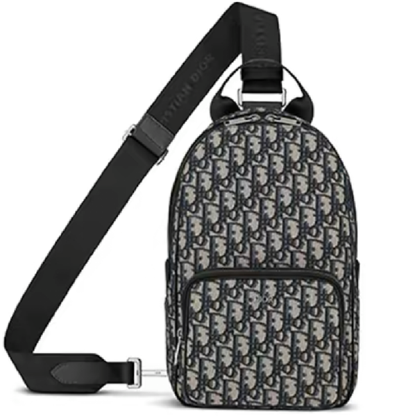  Túi Nam Dior Mini Rider Beige Oblique Jacquard 'Black' 