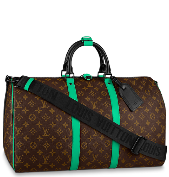  Túi Nam Louis Vuitton Keepall Bandoulière 50 Bag 'Monogram Macassar' 