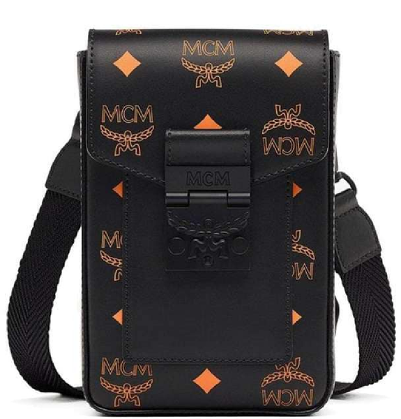  Túi Nam MCM Color Splash Logo Crossbody Mini 'Black Orange' 