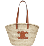  Túi Nữ Celine Medium Triomphe Classic Panier Palm Leaves 'Tan' 