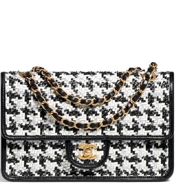  Túi Nữ Chanel Flap Bag Viscose Weaving Gold Tone Metal 'Black Silver' 
