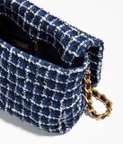  Túi Nữ Chanel Cotton Tweed Gold Tone Ruthenium Finish Metal 'Navy Blue' 