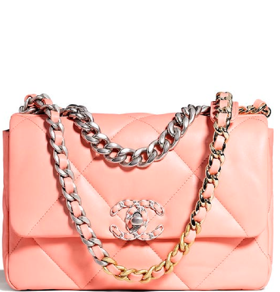  Túi Nữ Chanel Lambskin Gold Tone Ruthenium Finish Metal 'Light Orange' 