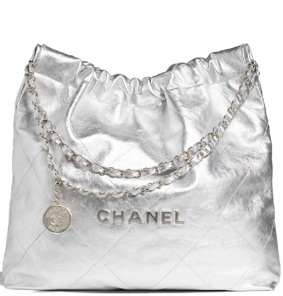  Túi Nữ Chanel Metallic Calfskin Silver Tone Metal 'Silver' 
