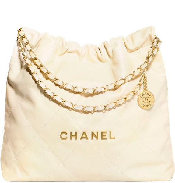  Túi Nữ Chanel Pearly Shaded Calfskin Gold Tone Metal 'Ecru Golden' 