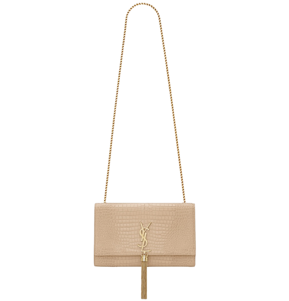  Túi Nữ Saint Laurent Kate Medium In Crocodile Leather 'Beige' 