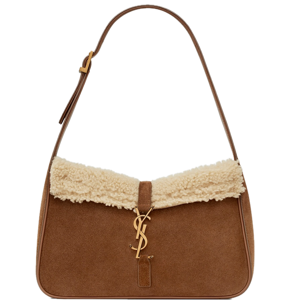  Túi Nữ Saint Laurent Le 5 À 7 Suede Shearling 'Cigar Beige' 